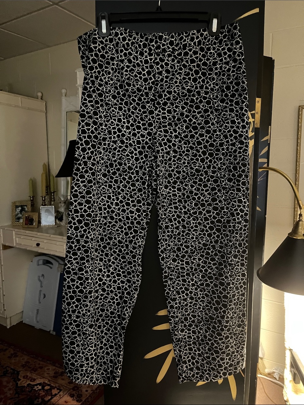 Josephine Chaus Black & White Geometric Print Women's Pants